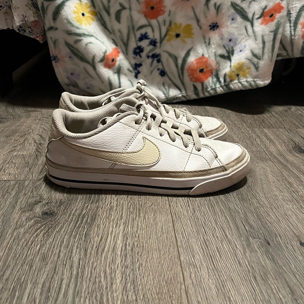 Nike Airforce- Women's White and Tan Sneakers
